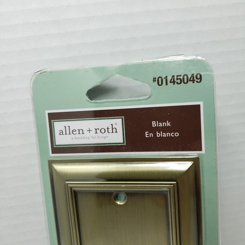 Cubierta de placa de pared eléctrica en blanco de latón antiguo Allen Roth latón cepillado - Imagen 2 de 7