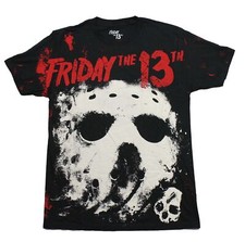 Friday the 13th New Adult T-Shirt - Giant Distressed Full Jason Mask Under Name