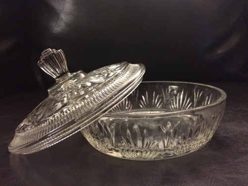 Vintage Avon Clear Pressed Glass Covered Candy Dish - Picture 2 of 6