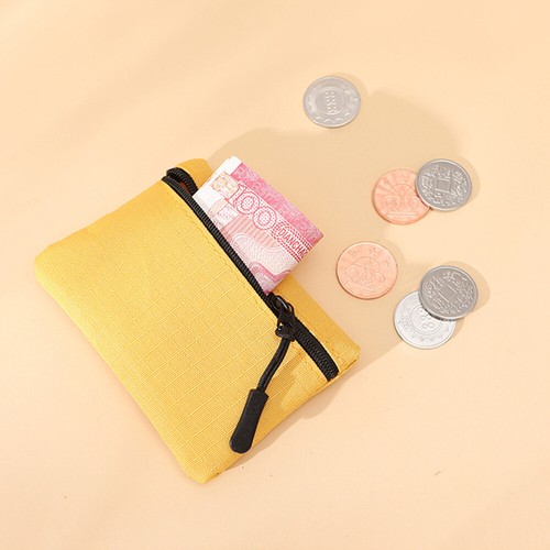 Solid Color Waterproof Canvas Mini Purse Card Holder Short Wallet Pouch Coin Bag - Picture 21 of 31