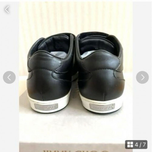 JIMMY CHOO Pearl Rhinestone NY Sneakers Size5 black Leather very good From JAPAN - Picture 4 of 12