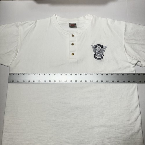 Vintage California Highway Patrol Motorcycle White T-Shirt Size XL Single Stitch - Picture 7 of 15