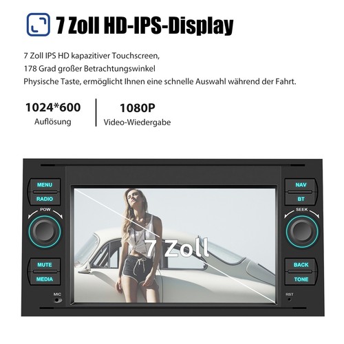 DAB+ 64G Autoradio Android Carplay BT Für Ford Focus Transit MK7 Fiesta C S Max - Bild 6 von 15