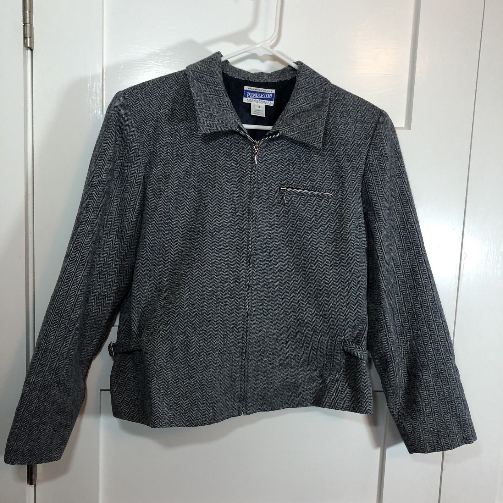 Vintage Pendleton Herringbone Jacket Full Zip 12 - image 1