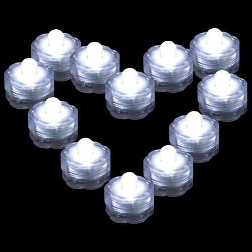 QTY 12 WHITE LED Submersible Underwater Tea lights TeaLight Flameless US Shipper - Picture 3 of 5