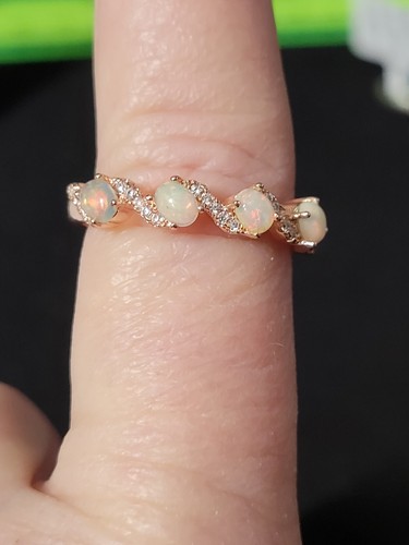 Natural Ethiopian Opal 925 Sterling Silver Ring Free Size 0674 - Picture 6 of 7