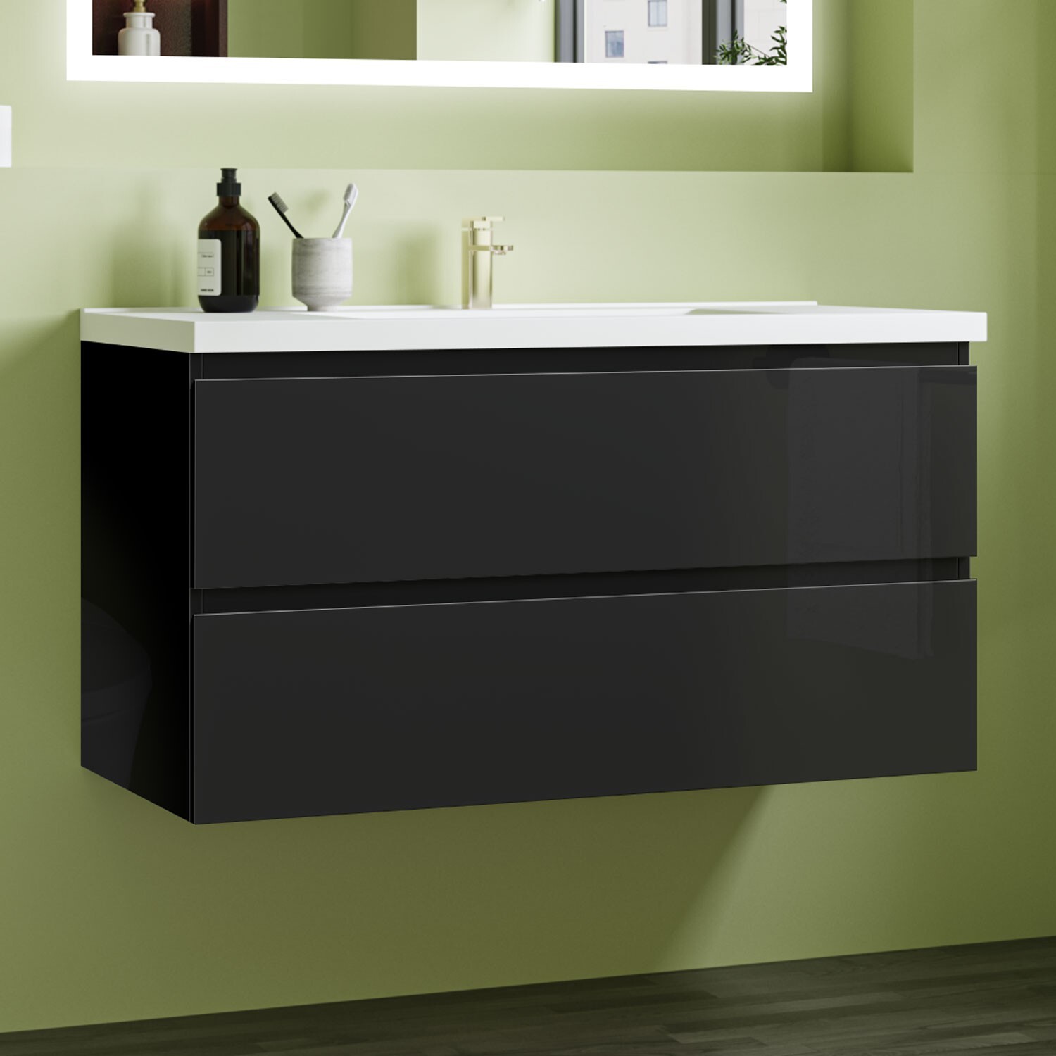 Badmöbel 50 60 80 100 120cm Waschtisch mitohne Unterschrank Badezimmermöbel UV