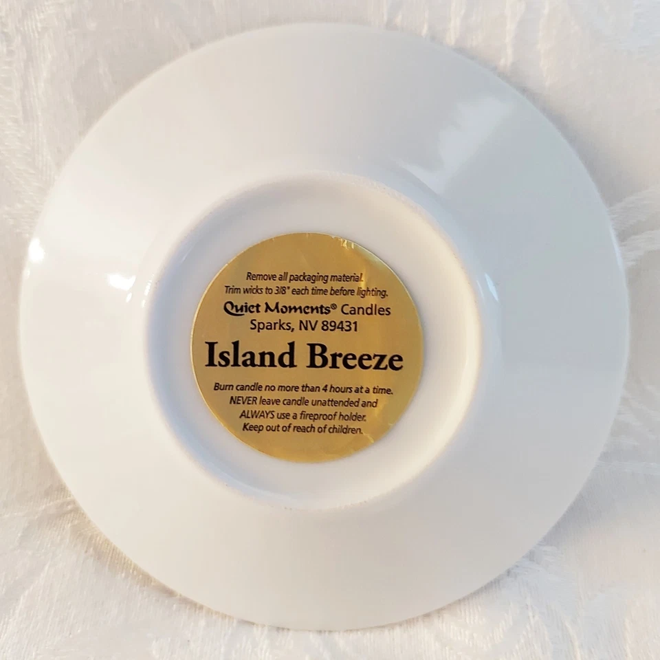 Demitasse Cup Saucer Quiet Moments Island Breeze Candle Spoon Black White Gold - Image 2 of 4