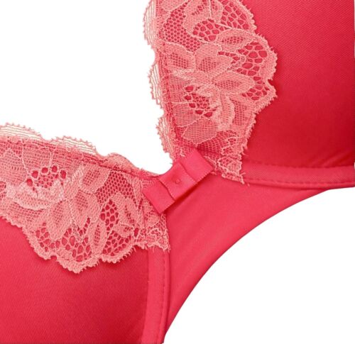 Sujetador forrado con aros BeeDees Curvy Cups BeeHot 2180 WHPM 80E salmón NUEVO - Imagen 2 de 2