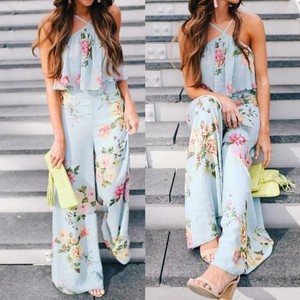 turquoise floral jumpsuit