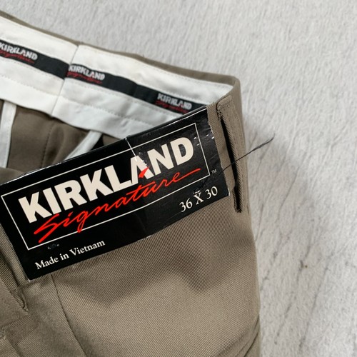 Kirkland Signature Slacks Mens 36x30 Brown Teflon Pleated Twill Pant - Picture 8 of 14