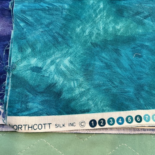 .5 Yard Cuts Of TWO Northcott Silk Inc Fabrics Cotton 42” Wide Teal Purple-blue - Picture 5 of 6