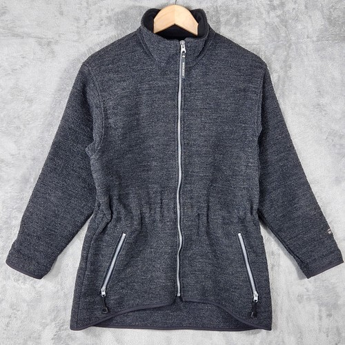 Abrigo Mujer WOOLRICH M Chaqueta Lana Suéter Hecho en EE. UU. Cremallera Completa Brezo Carbón - Imagen 1 de 7