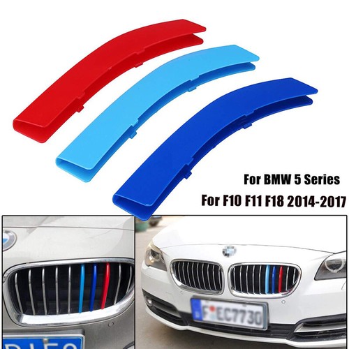 M Color Kidney Grille Insert Trims For BMW 5 Series F10 F11 Grill 2014-2017 Set - Picture 1 of 8