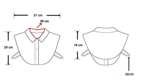 Rhinestone Detachable Collars -Chiffon Shirt Fake Collar Women Fashion Accessory - Picture 10 of 14