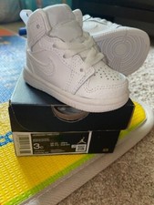nike, jordan1 mid td , 3c, all white, brand new, never worn, hard bottoms