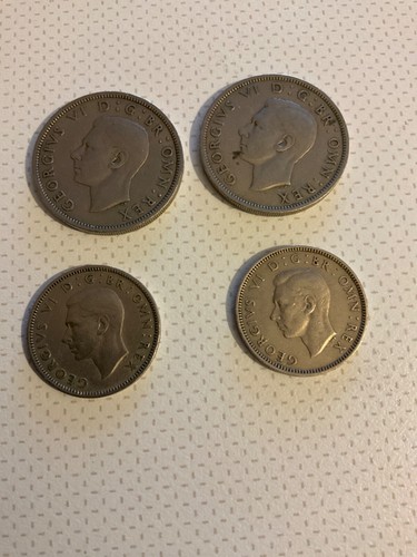 2 x 1947 George VI One Shilling with English and Scottish crest and Two Shilling - Picture 2 of 5