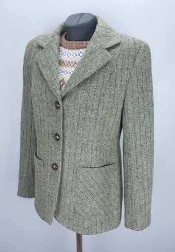 Harris Tweed x Original Montgomery Damen Wollblazer grau gestreift Sakko UK 14 - Bild 20 von 24