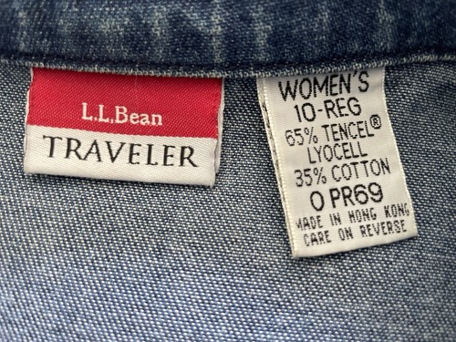 Vintage L L Bean Traveler - Women's Size 10- Denim Tencel Jacket- Pockets - Picture 2 of 15