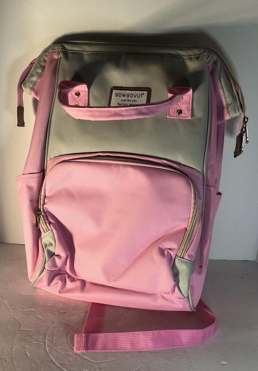 Sowaovut Bag/Backpacks (2) Pink & Blue. USB Port On Side Of  display picture 1