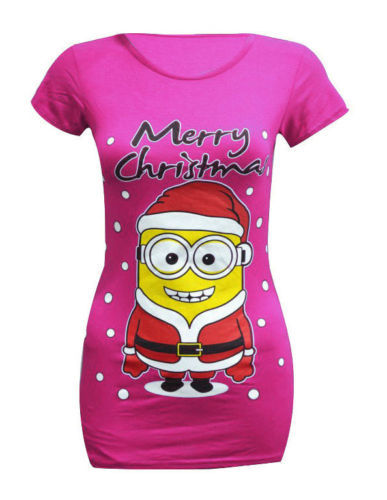 Womens Novelty Print Girls Christmas Vintage Retro Top T-Shirt lot Ladies Xmas - Picture 15 of 25