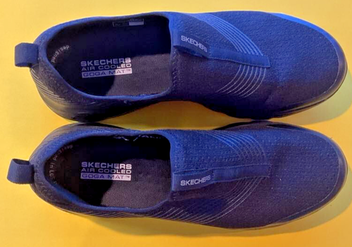 Skechers Herren Go Walk Schwarz Slipper Wanderschuhe Größe 9,5 Stretch Luftgekühlt