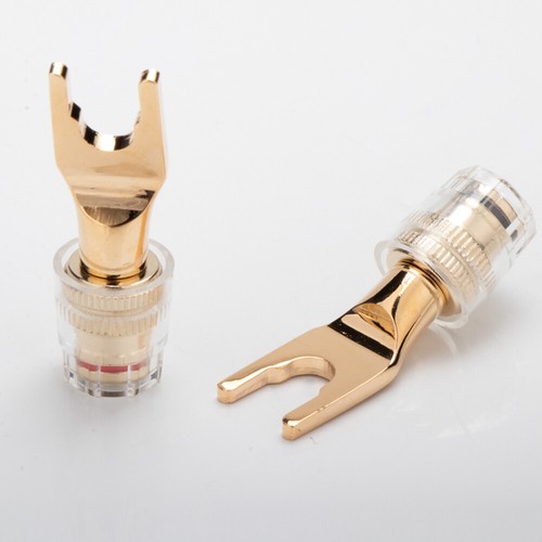 4PCS Audio Y Spade Plug to 4mm Female Banana Jack for HIFI Spring Loaded Speaker - 第 9/10 張圖片