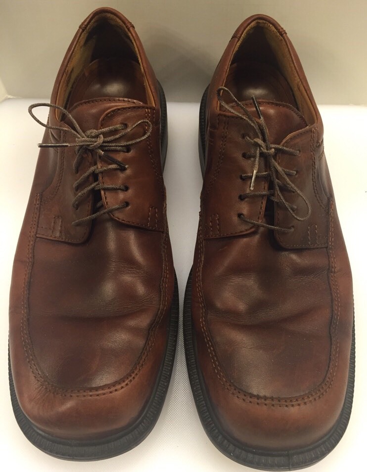 Ecco City Brown Leather Lace Oxfords Shoes Men's 12 12.5 US 46 EU Vintage Rare