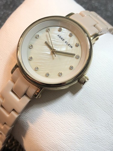 Women’s Anne Klein Watch Crystal Accented Ceramic AK3312 Ladies Wristwatch - Picture 18 of 21