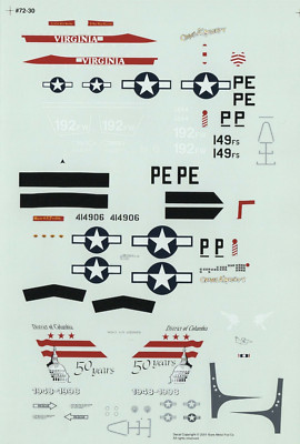 Experts Choice Decal 1/72 P-51D Cripes A Mighty F-16C Virginia ANG + DC ANG