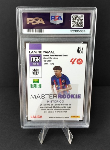 2022-24 Panini Megacracks La Liga EA Sports Lamine Yamal #423 Rookie PSA 10 - Imagen 2 de 3