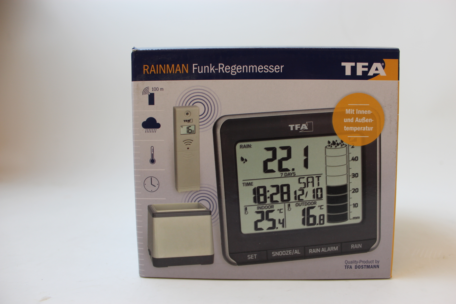 TFA 47.3004.01 WetterstationRegenmeter Funk-Regenmesser 25h Regenalarm NEU