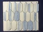 S54 White/Blue Scales Eco Glass Mosaic Tile Kitchen Bathroom Polished