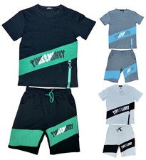 Mens Time Is Money Tracksuit 2Pc Set Men's Cotton T Shirt Shorts Tee Casual Wear