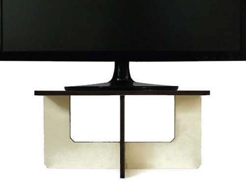Laser-Cut Wood Monitor Stand for Desktop Modern Wooden Office Desk Accessories - 第 2/7 張圖片