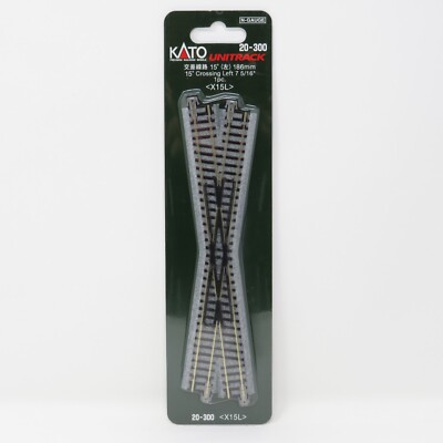 Kato Unitrack 20-300 Left 15 Degree Crossing 7 5/16'' Track Section N Scale