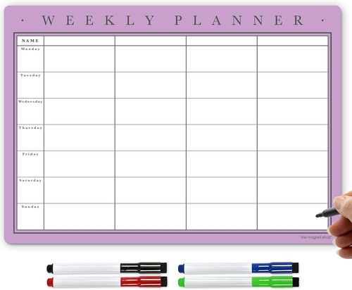 Magnetic Weekly Planner with Dry Wipe Pens and Eraser, Dry Erase Fridge Calendar - Picture 11 of 66