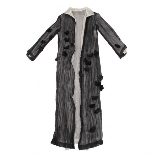 Yohji Yamamoto FEMME Corsage Decoration See Through Layered Coat Size S(K-106... - Picture 2 of 12