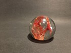 Vintage Clear Glass Paperweight With Red And Yellow Flowers — photo 2