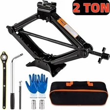 2Ton Scissor Jack Kit Car Heavy Duty Garage Tire Wheel Lug Wrench Tire Changing