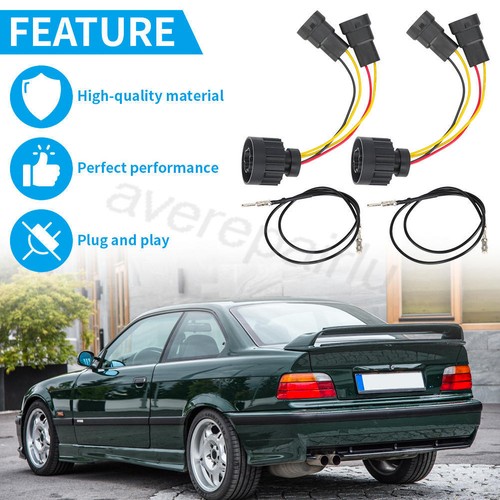 2x For BMW E36 US to Euro Headlight Adapter Harness Fit Euro Connector Plug&Play - Picture 2 of 7