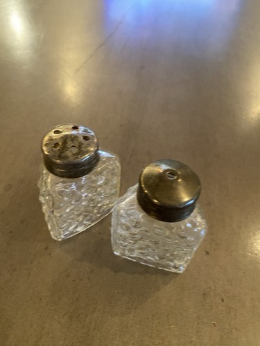 Hobnail Salz und Pfefferstreuer Dreieck Dreieck Klarglas Vintage - Bild 3 von 8