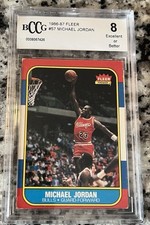 1986 Fleer Basketball #57 Michael Jordan RC Chicago Bulls Graded BCCG 8