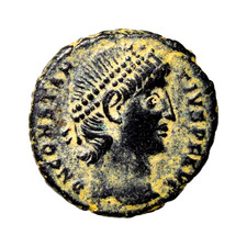 Certified Authentic Ancient Roman Coin Constantius II Antioch AE Vows Wreath