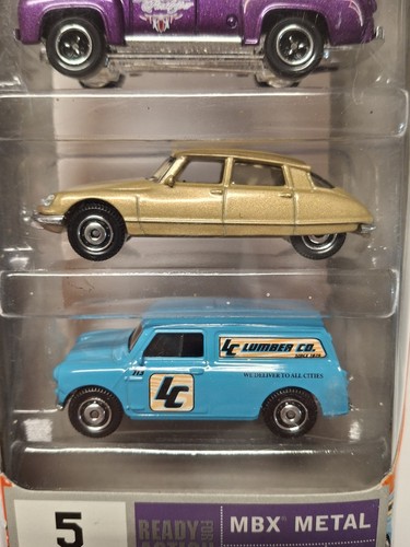 Matchbox 5 Pack. 1961 E TYPE 68 CITROEN DS, 65 AUSTIN MINI, F 100, 1971 CHEVELLE - Picture 4 of 5
