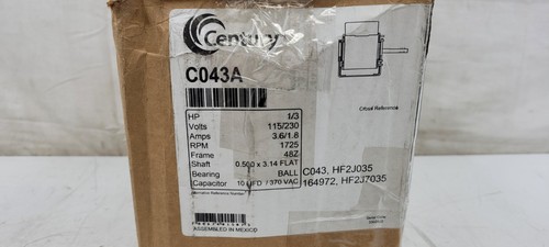 Century C043A 5,6" diámetro Motor ventilador de accionamiento directo HVAC 1/3HP 115/230V 1725RPM NUEVO - Imagen 2 de 9