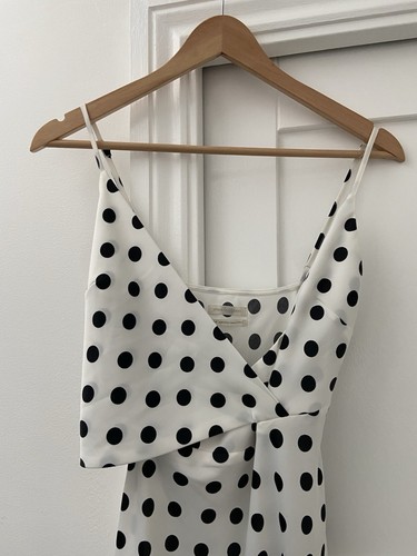 Urban Outfitters Kelly Surplice Polka Dot Spotty Dress Midi Sundress Small 8 10 - Picture 2 of 8