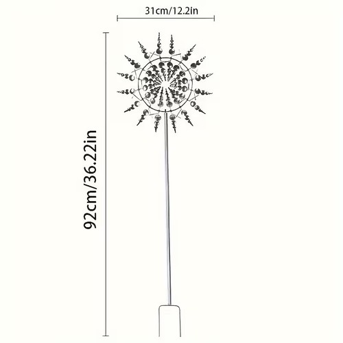 3D Wind Sculptures & Spinner 36" Rainbow Colorful Yard Garden Decor Pin Wheel - Picture 3 of 5