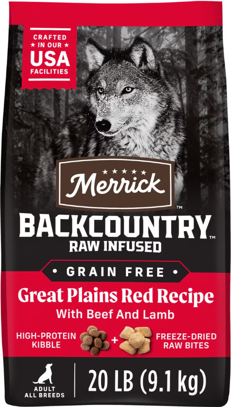 Merrick Backcountry Raw Infused Grain-Free Great Plains Red Dry Dog Food, 20-lb