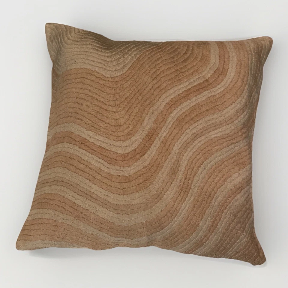 Kelly Wearstler Sferra 20x20 Linen Embroidered Dunes Throw Toss Pillow Cushion - Image 4 of 4